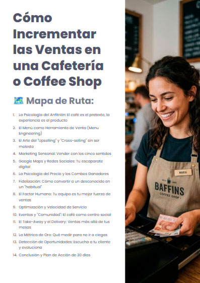 Portada muestra de plan de marketing de enero para cafeterías y coffee shops