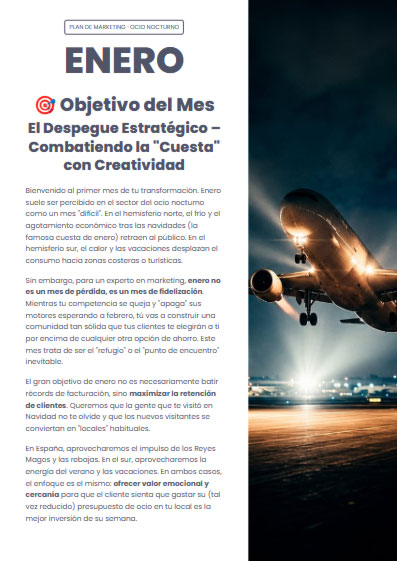 Portada muestra de plan de marketing de enero para negocios de restauración